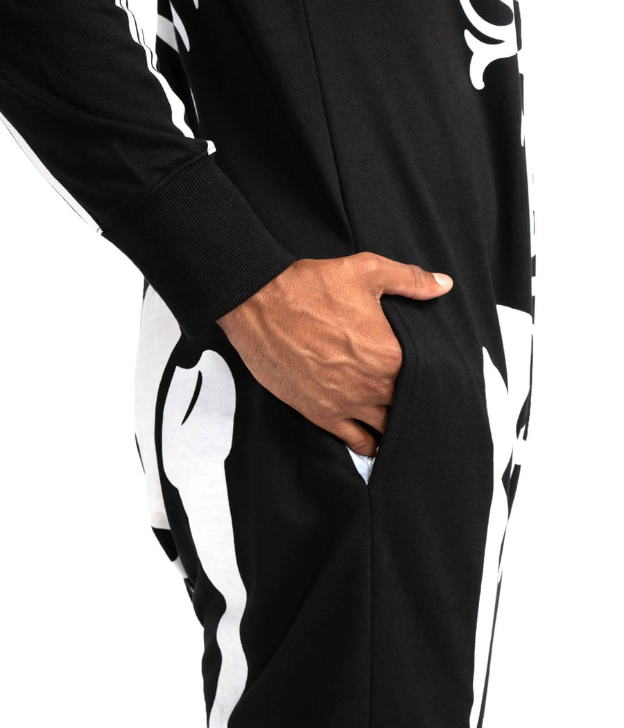 Fuldkrops Halloween Kostume til mænd med Skelet og Kranium