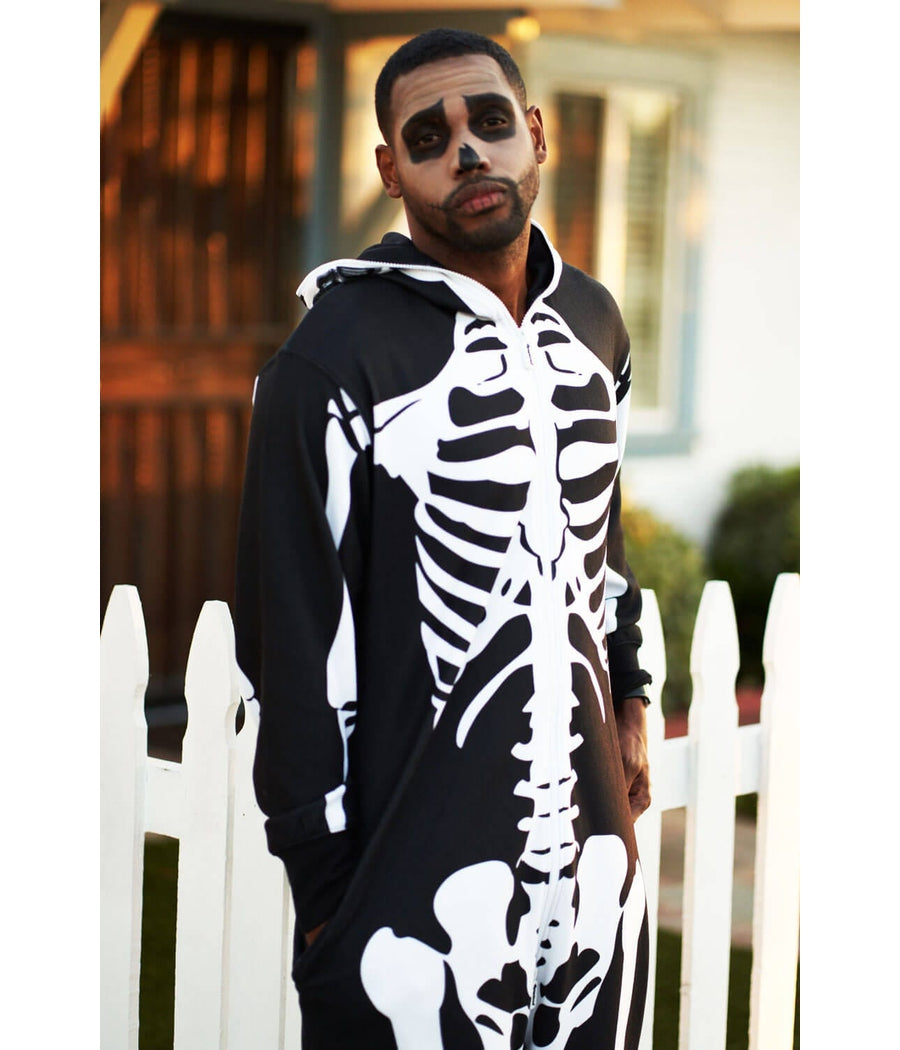 Fuldkrops Halloween Kostume til mænd med Skelet og Kranium