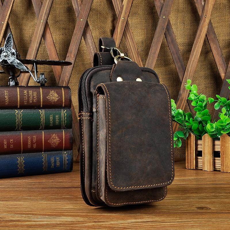 Stilfuld Læderbæltepose til Mænd