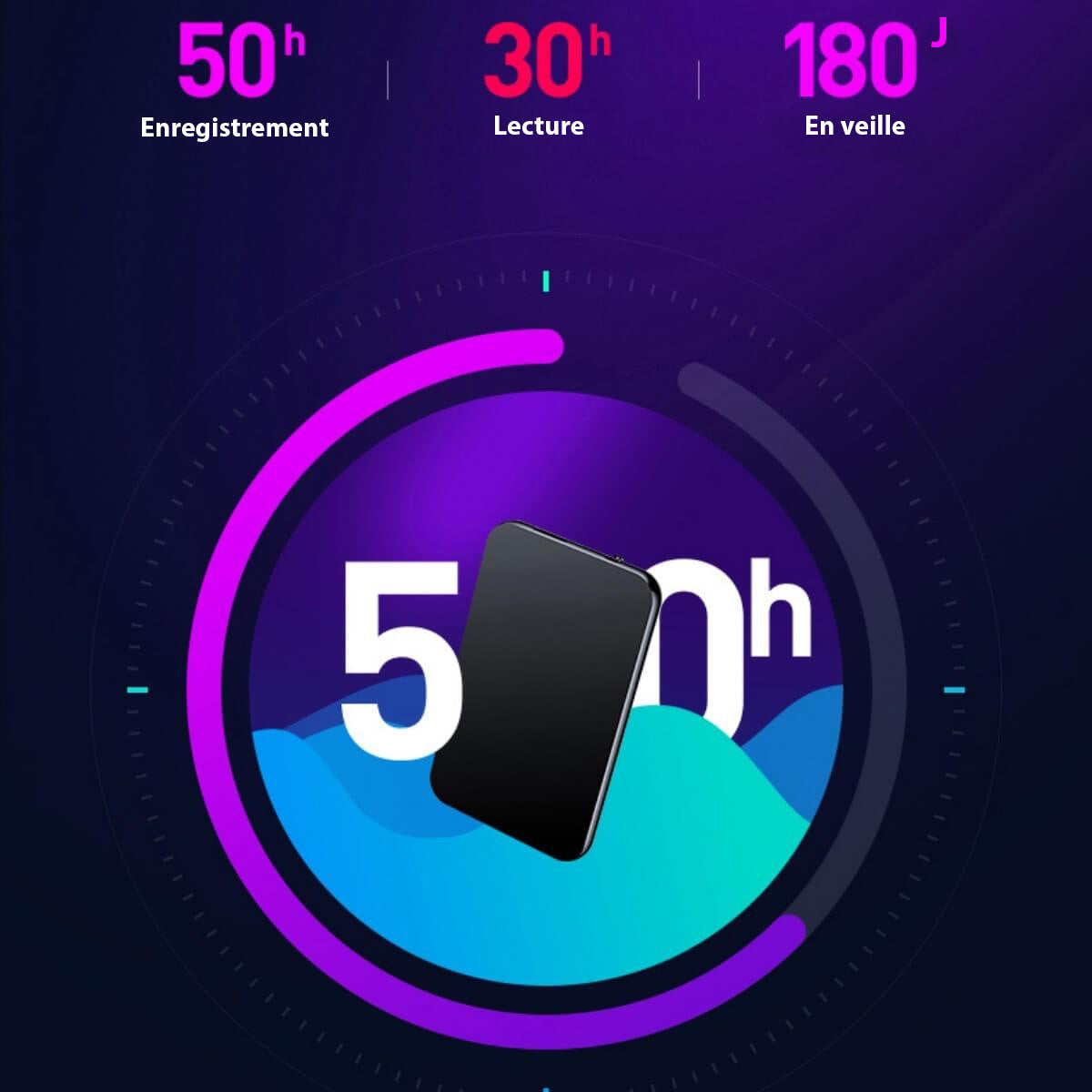 Ultra-tynd Mini Mikrofon med Lang Batteritid og Høj Kapacitet