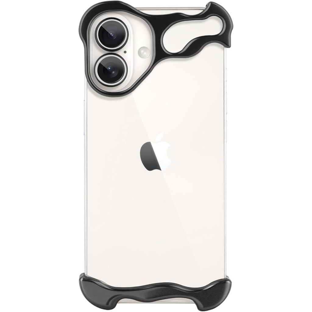 Minimalistisk stødabsorberende iPhone-cover med aluminiumsramme