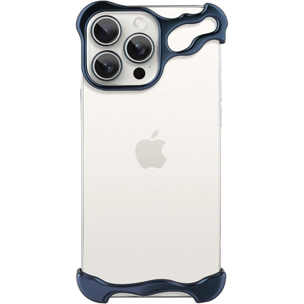 Minimalistisk stødabsorberende iPhone-cover med aluminiumsramme