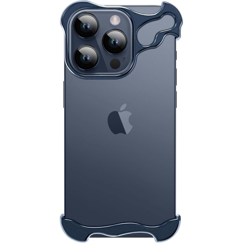 Minimalistisk stødabsorberende iPhone-cover med aluminiumsramme