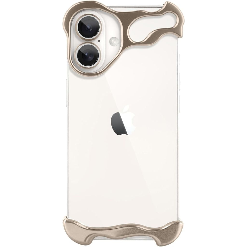 Minimalistisk stødabsorberende iPhone-cover med aluminiumsramme