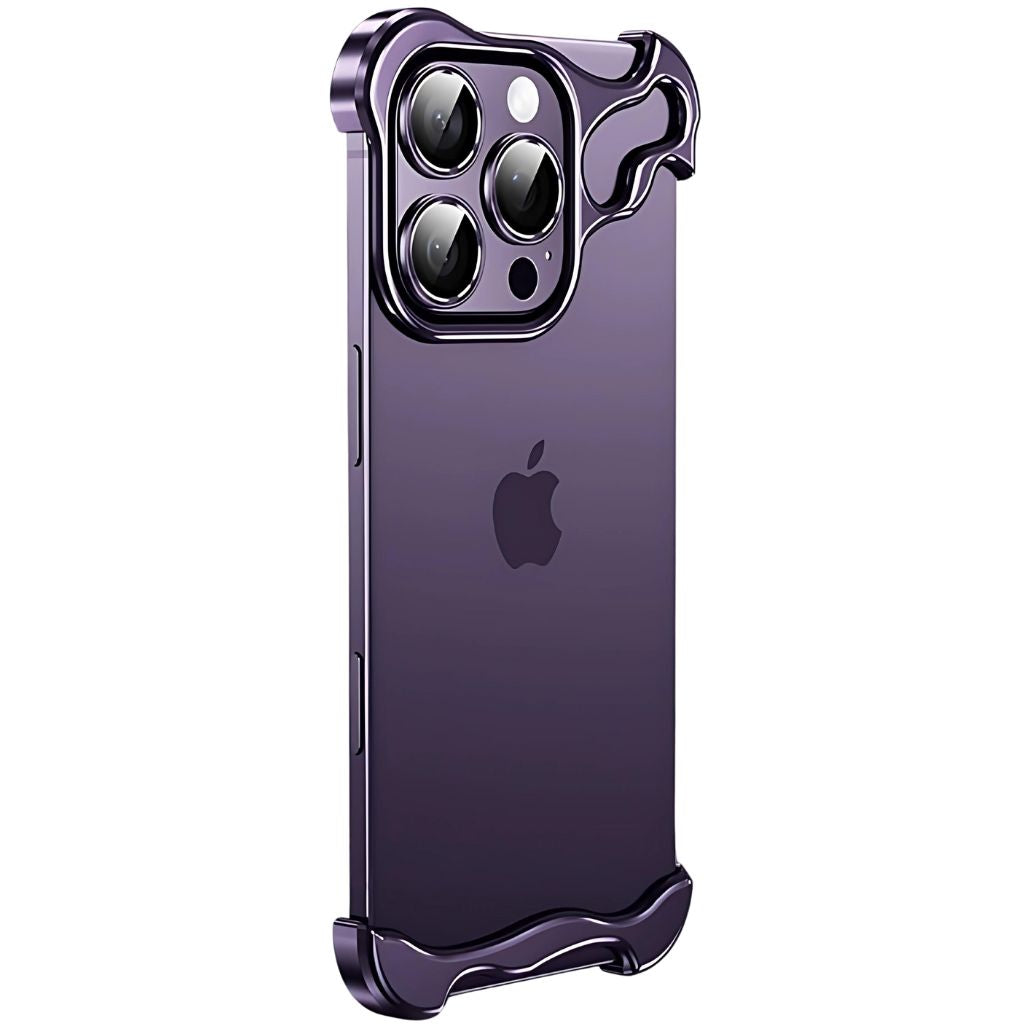 Minimalistisk stødabsorberende iPhone-cover med aluminiumsramme