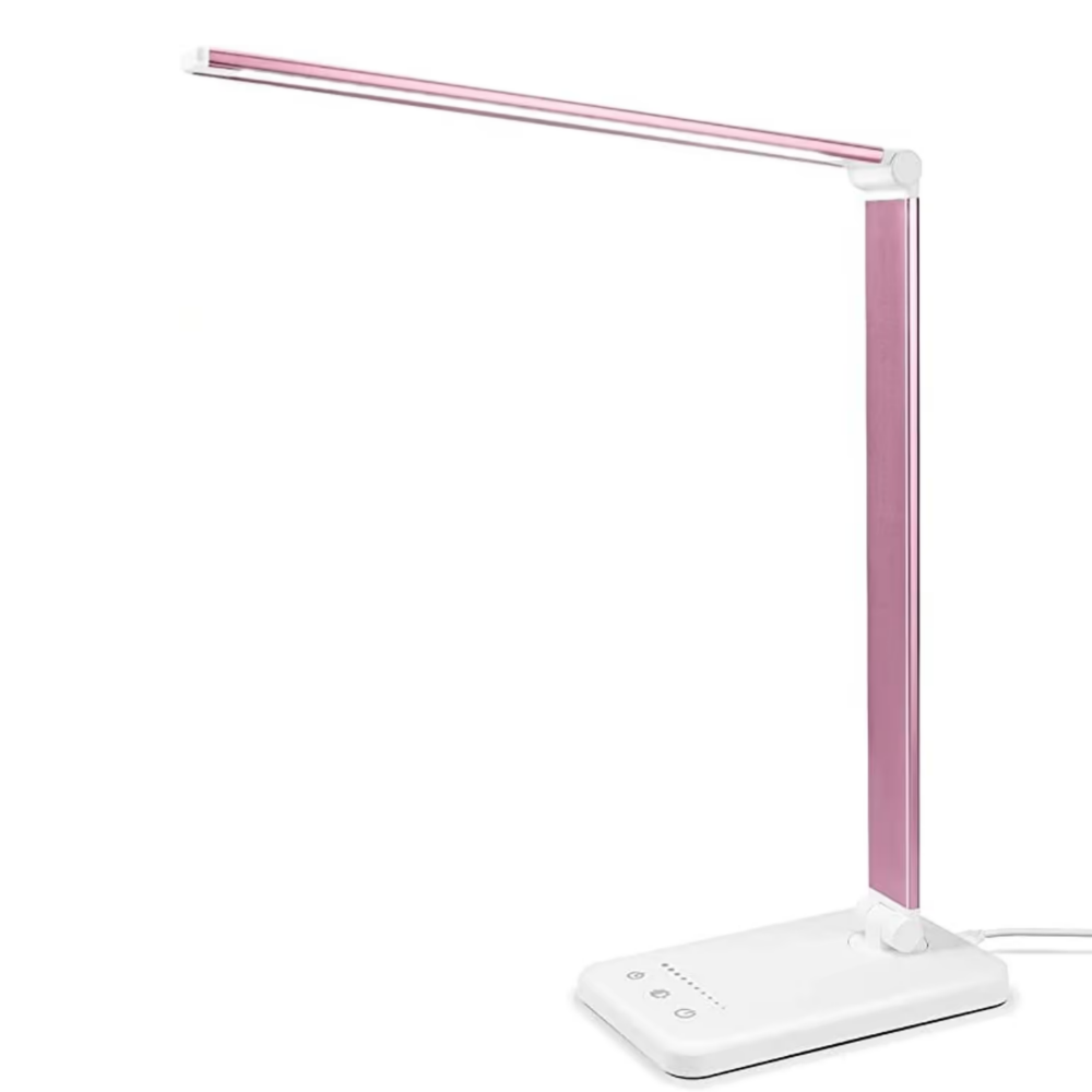 Justerbar LED Skrivebordslampe med USB & Øjenvenligt Lys