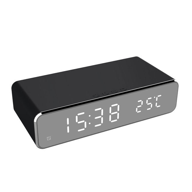 Trådlös laddningsklocka med LED-display och temperaturvisning