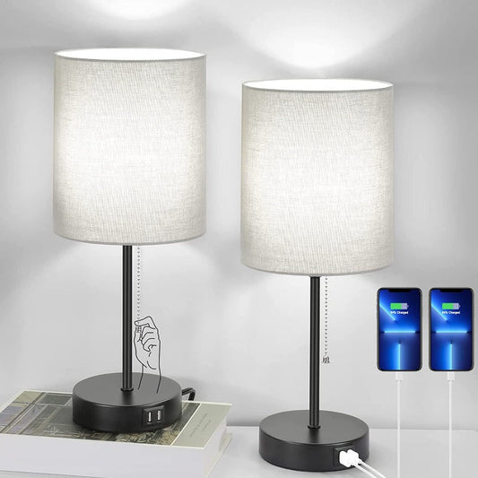 Moderne Natlamper med USB og AC - Stilfuld Opladning