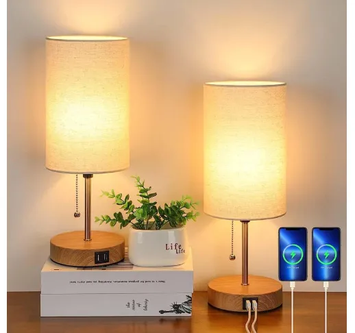 Moderne Natlamper med USB og AC - Stilfuld Opladning