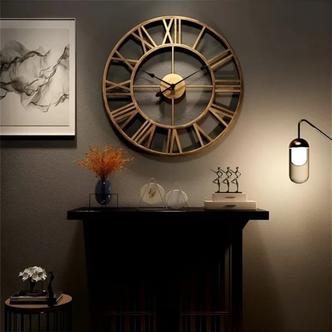 Stort Vægur i Moderne Design | 3D Effekt | Metal | Elegant Udseende