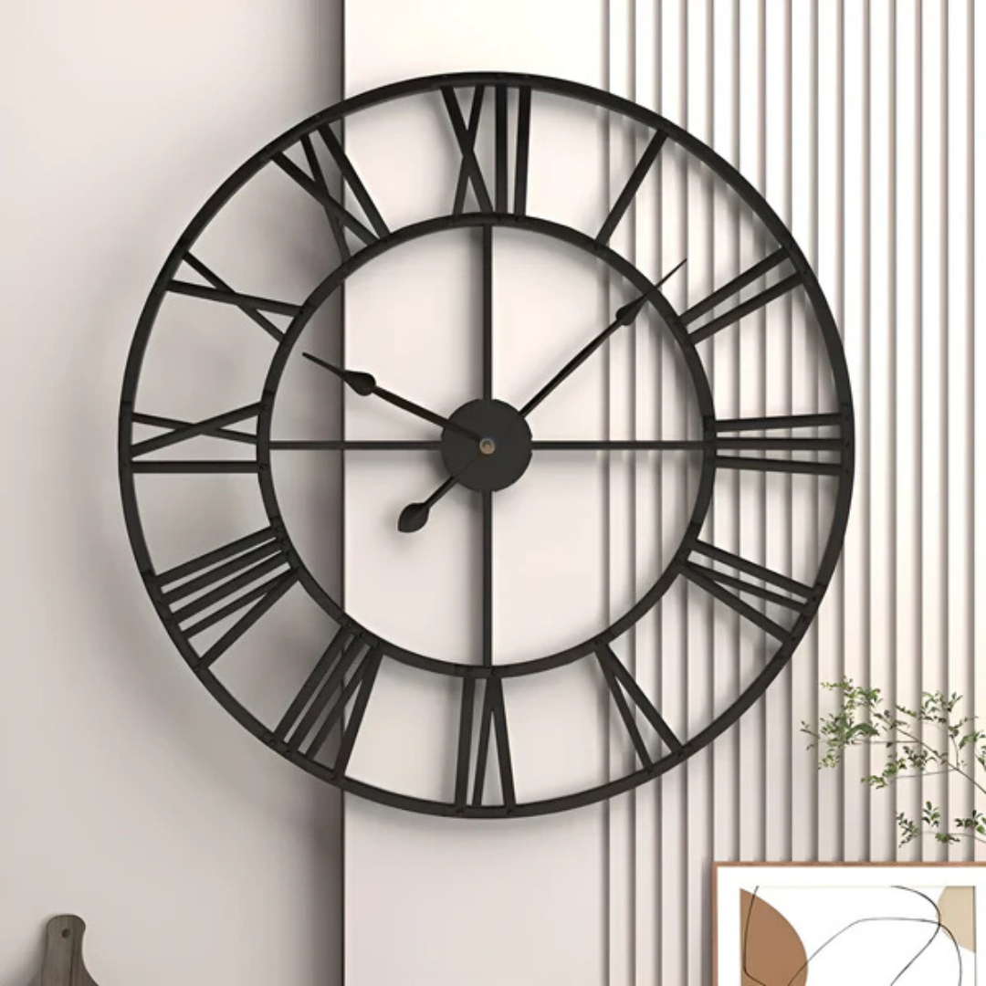 Stort Vægur i Moderne Design | 3D Effekt | Metal | Elegant Udseende