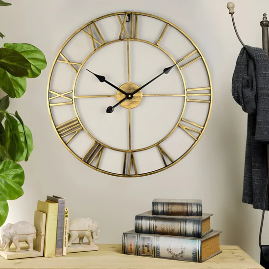Stort Vægur i Moderne Design | 3D Effekt | Metal | Elegant Udseende