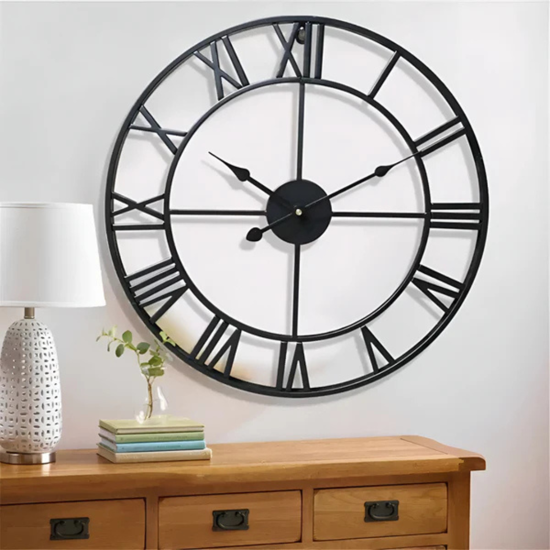 Stort Vægur i Moderne Design | 3D Effekt | Metal | Elegant Udseende