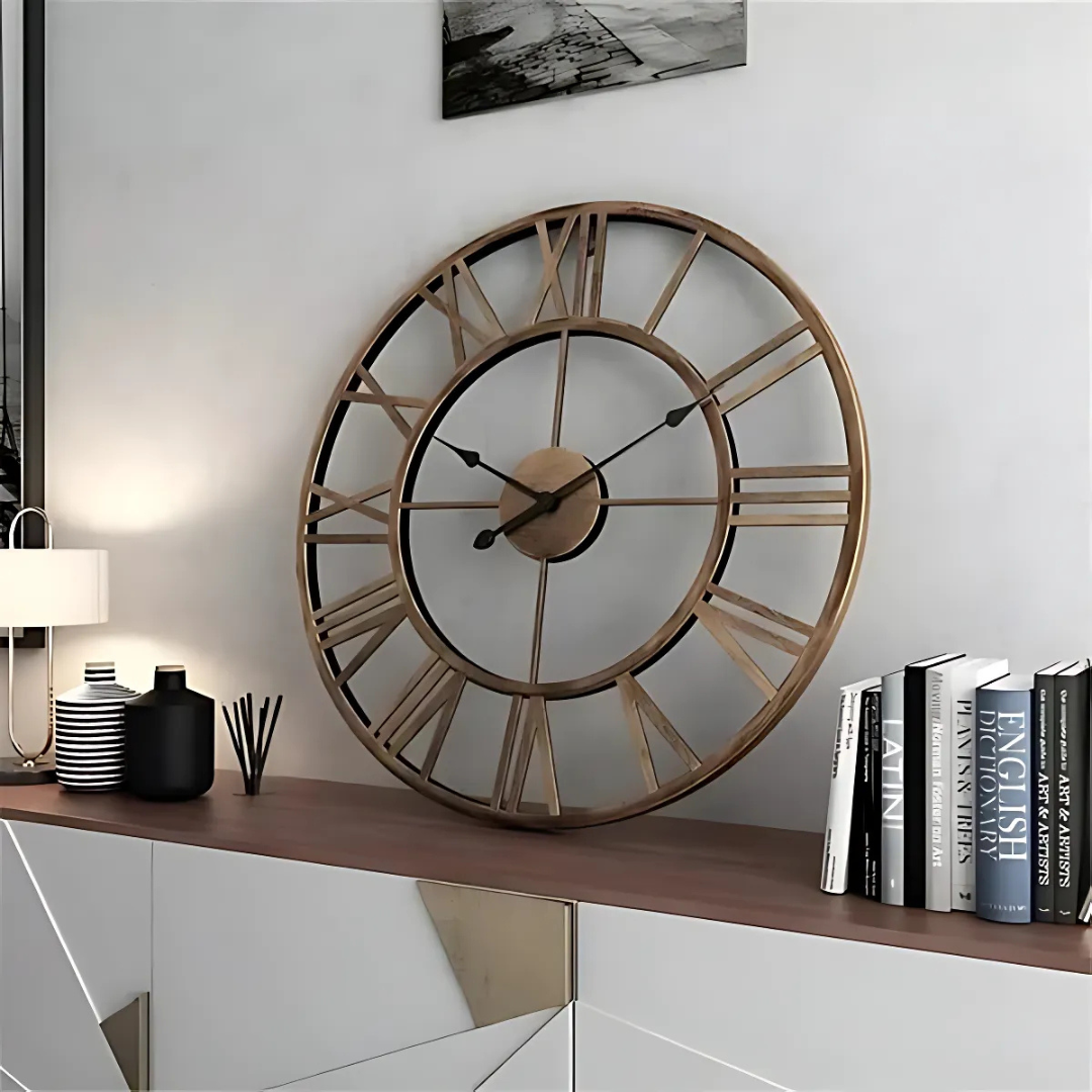 Stort Vægur i Moderne Design | 3D Effekt | Metal | Elegant Udseende