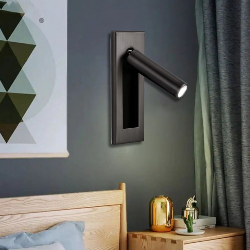 Elegant vägglampa med dimbart ljus och dold strömbrytare