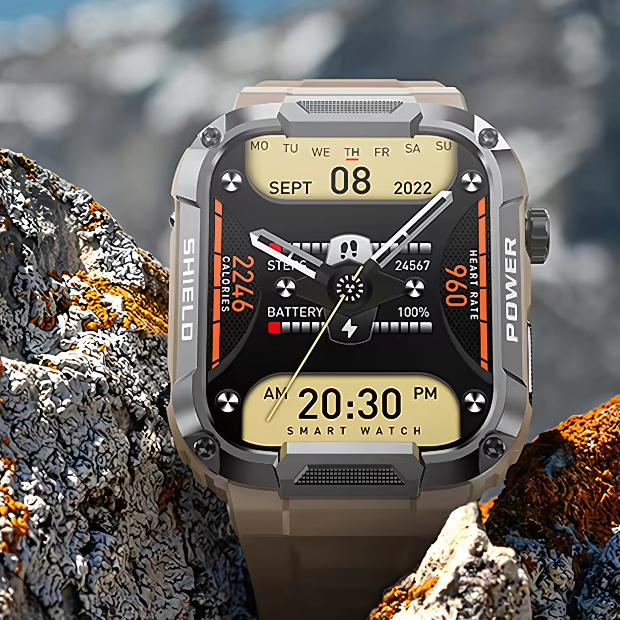 Vandtæt Smartwatch med Elegant Design og Robust Funktionalitet