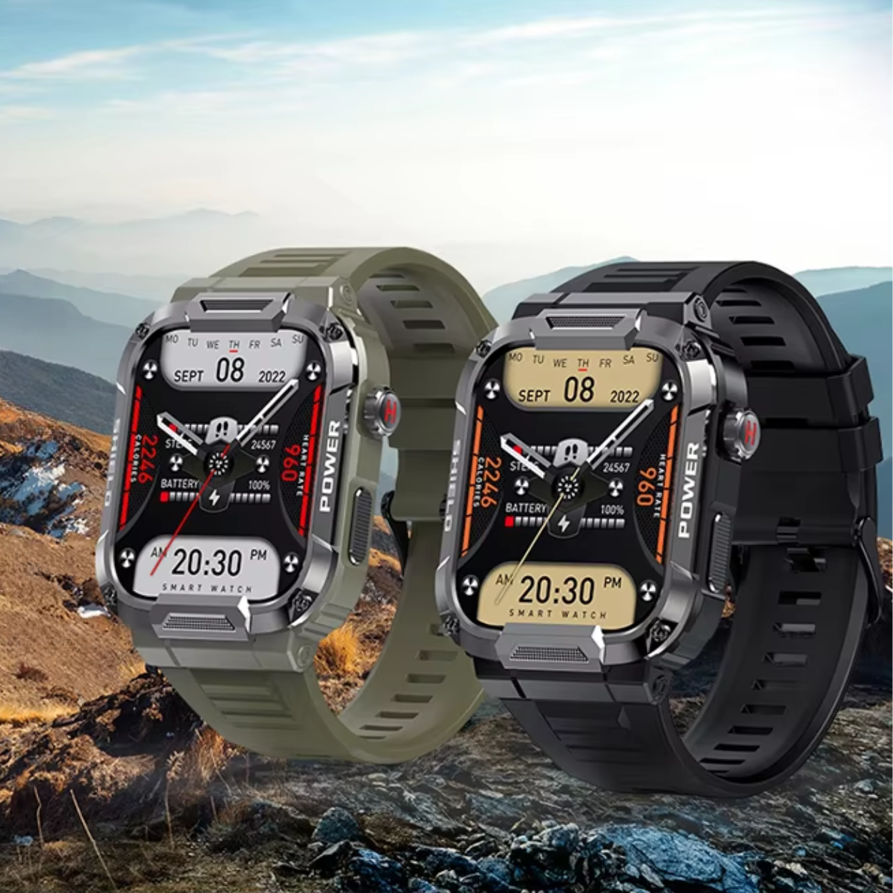 Vandtæt Smartwatch med Elegant Design og Robust Funktionalitet