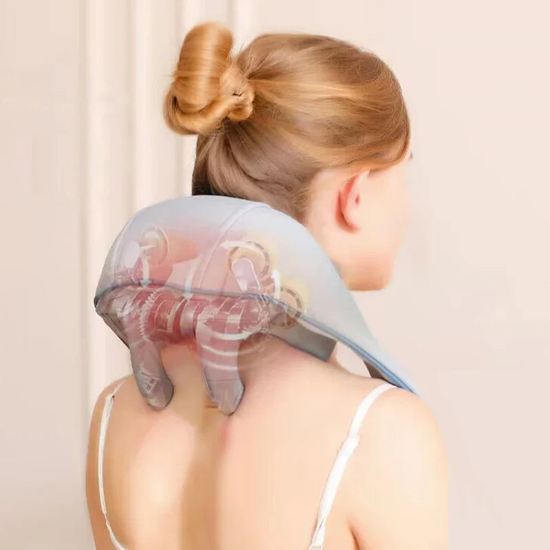 Healo Nackmassageapparat - Djup Shiatsu Lindrar Smärta