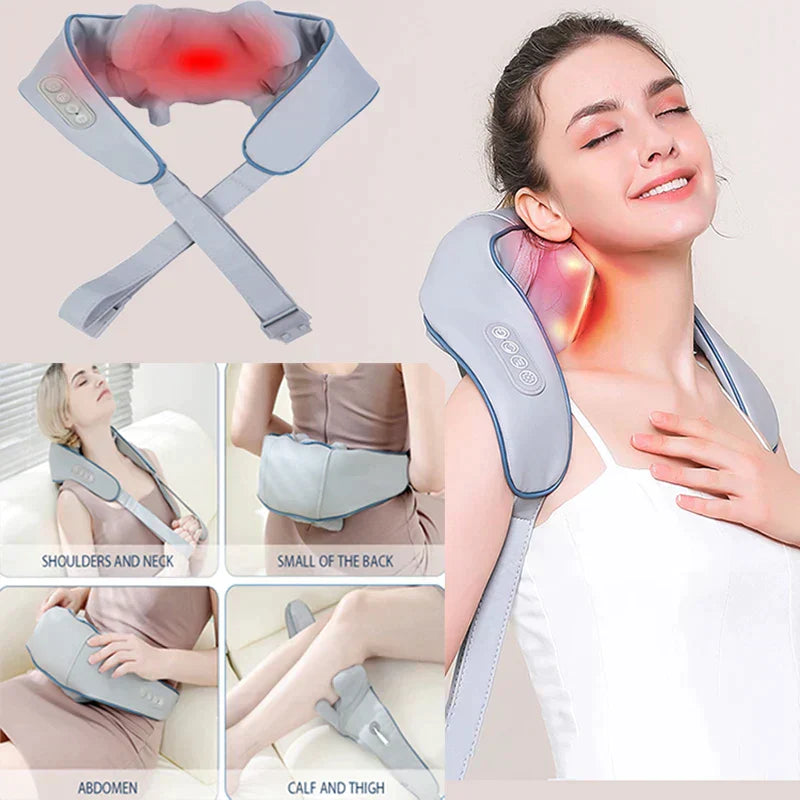 Healo Nackmassageapparat - Djup Shiatsu Lindrar Smärta