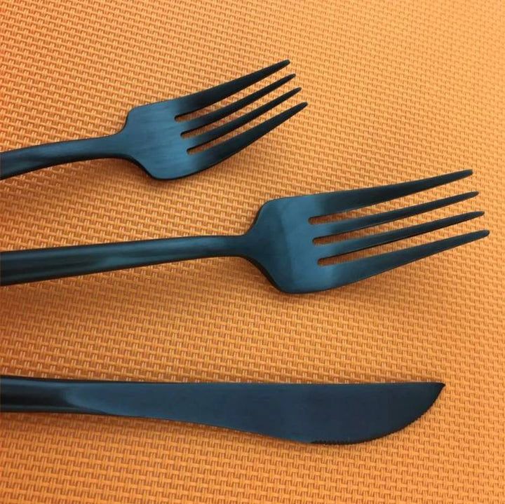 Elegant Sort Bestiksæt i Rustfrit Stål - Stilfuldt & Holdbart
