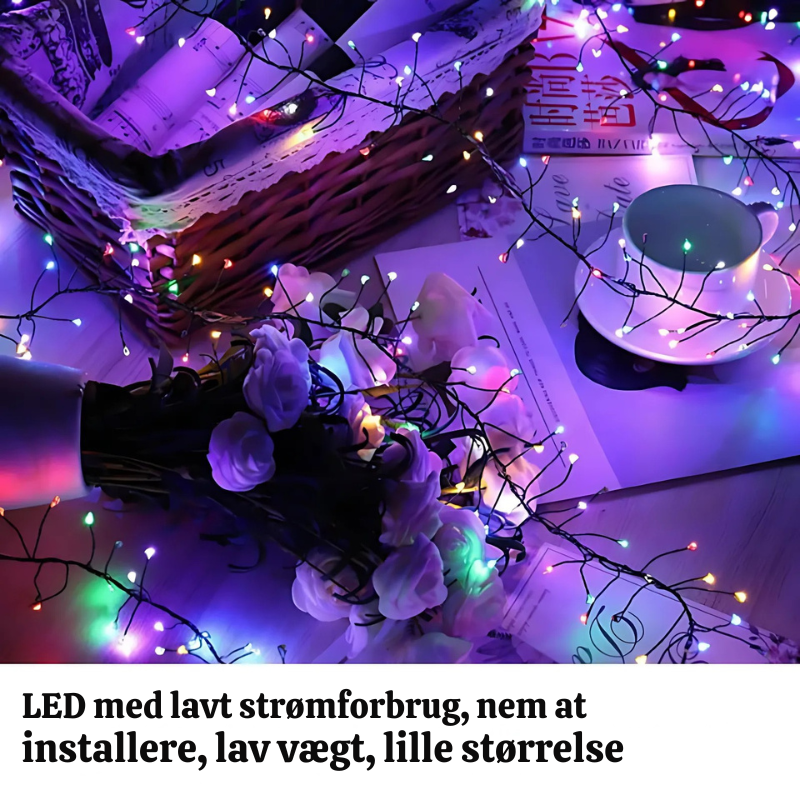 Energibesparende LED Lyskæde med 8 Lysindstillinger, IP44