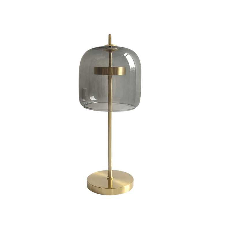Stilren bordslampa med varmt ljus för mysig atmosfär