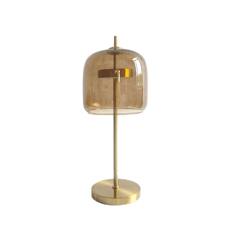 Stilren bordslampa med varmt ljus för mysig atmosfär