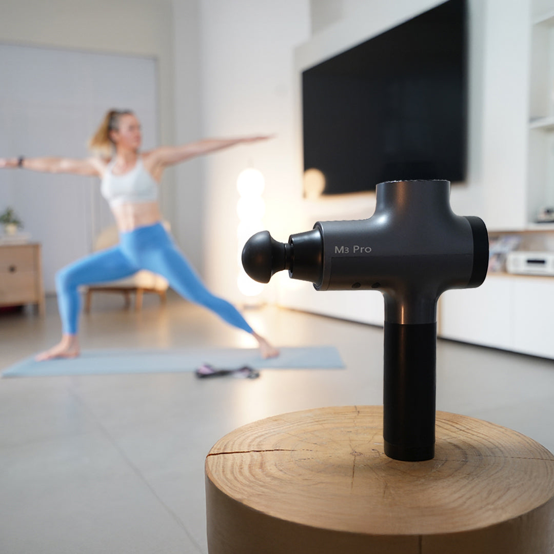 Perkussiv massageapparat med 12 mm amplitude og 70 lbs kraft, 5 hastigheder