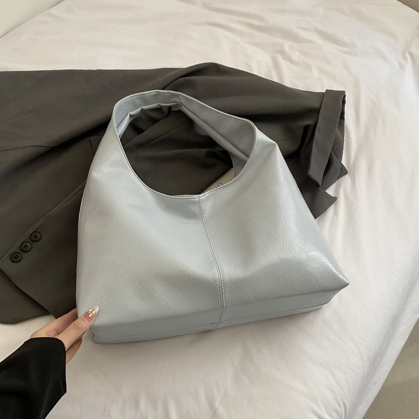 Stilfuld Tote Taske i Læder med Ekstra Mini-Pung