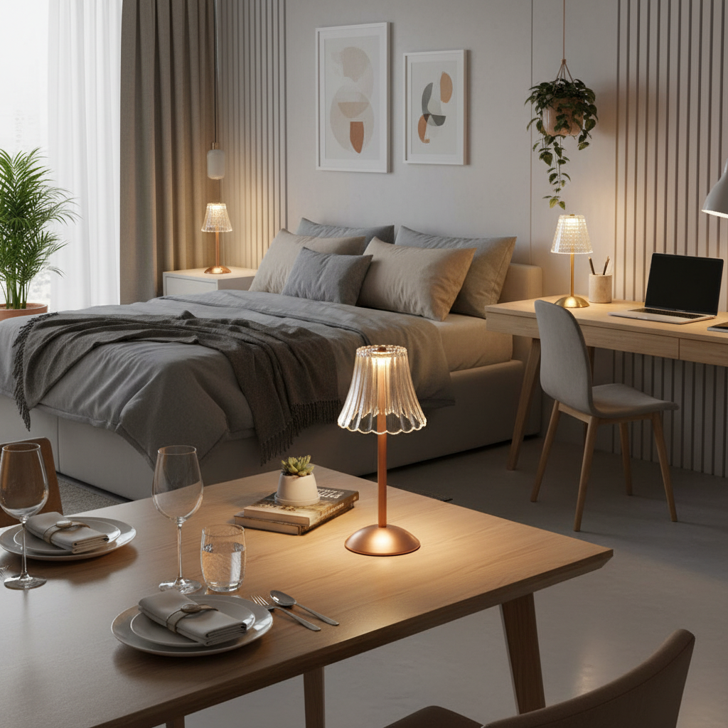 Trådløs Bordlampe med Justerbar LED og Touchkontrol