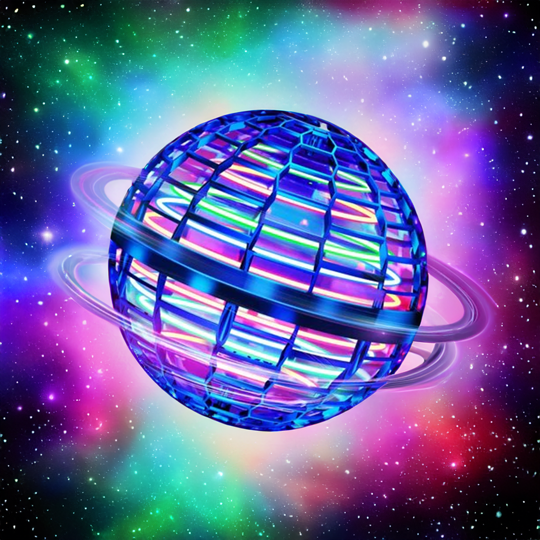 Flyvende Orb Bold - 360° Drivende Flyvemaskine med Intelligent Stabilisering - Slagfast Polypropylen - USB Hurtigopladning - LED Lys Effekter