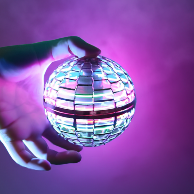 Flyvende Orb Bold - 360° Drivende Flyvemaskine med Intelligent Stabilisering - Slagfast Polypropylen - USB Hurtigopladning - LED Lys Effekter