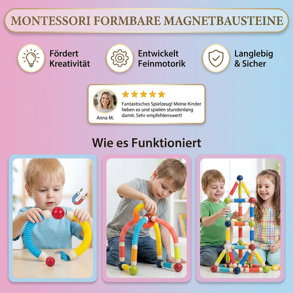 Formbare Magnetblokke til Montessori Læring