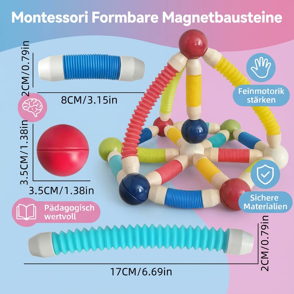 Formbare Magnetblokke til Montessori Læring