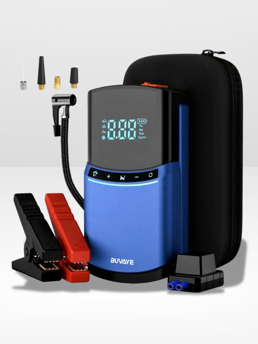 Kraftfuld og Kompakt Batteri Booster med Kompressor