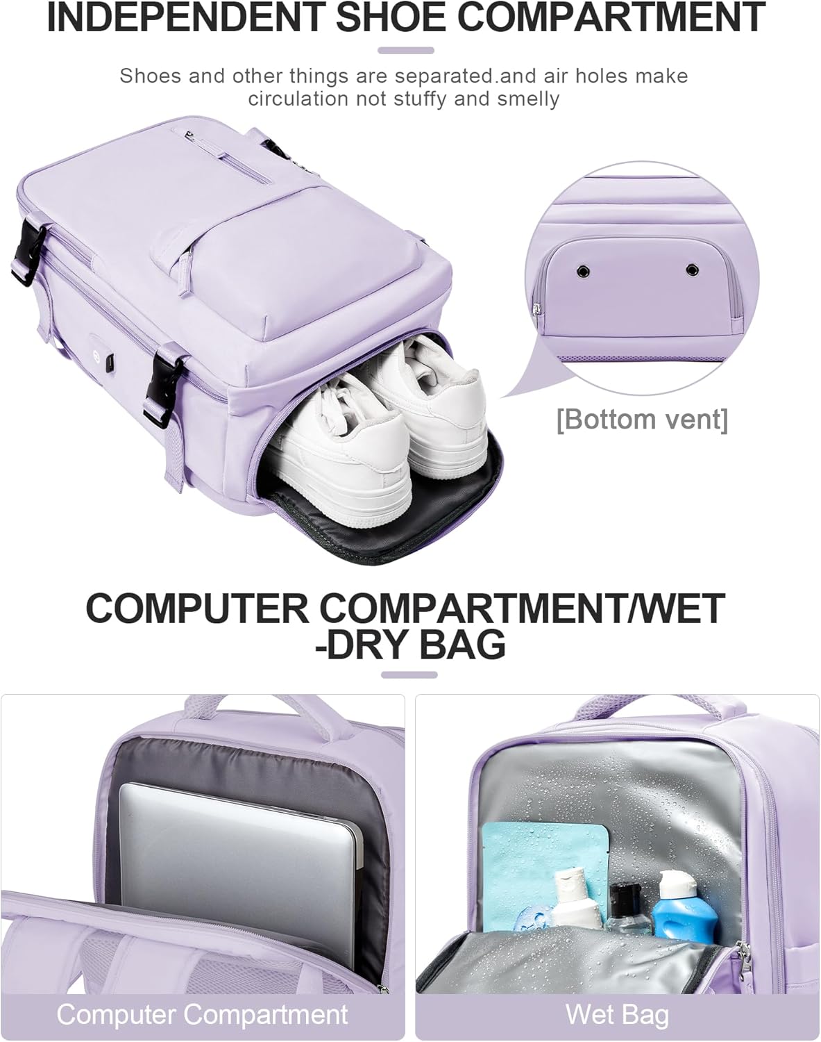 Praktisk laptoptaske med justerbar skulderrem og flere rum