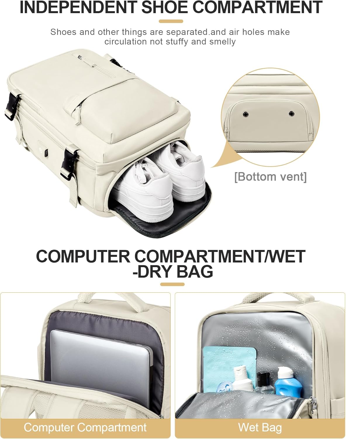 Praktisk laptoptaske med justerbar skulderrem og flere rum