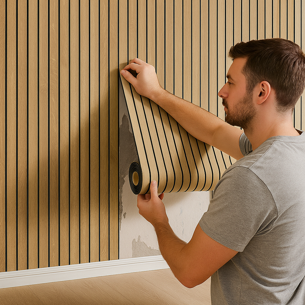 3D Trælook Vægpaneler – Nem Selvklæbende Opsætning