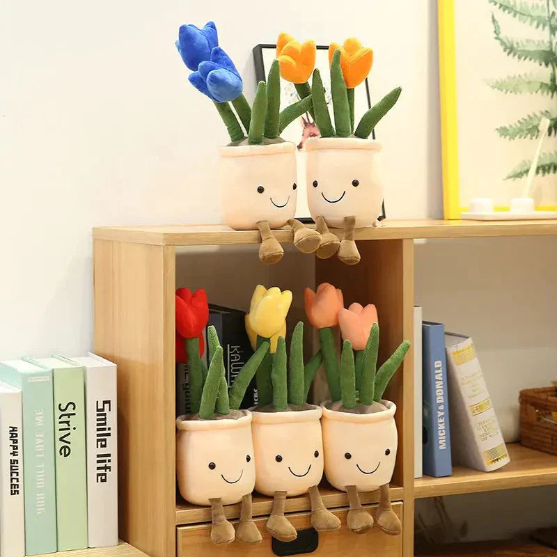 Färgglad Blomster Kramfigur