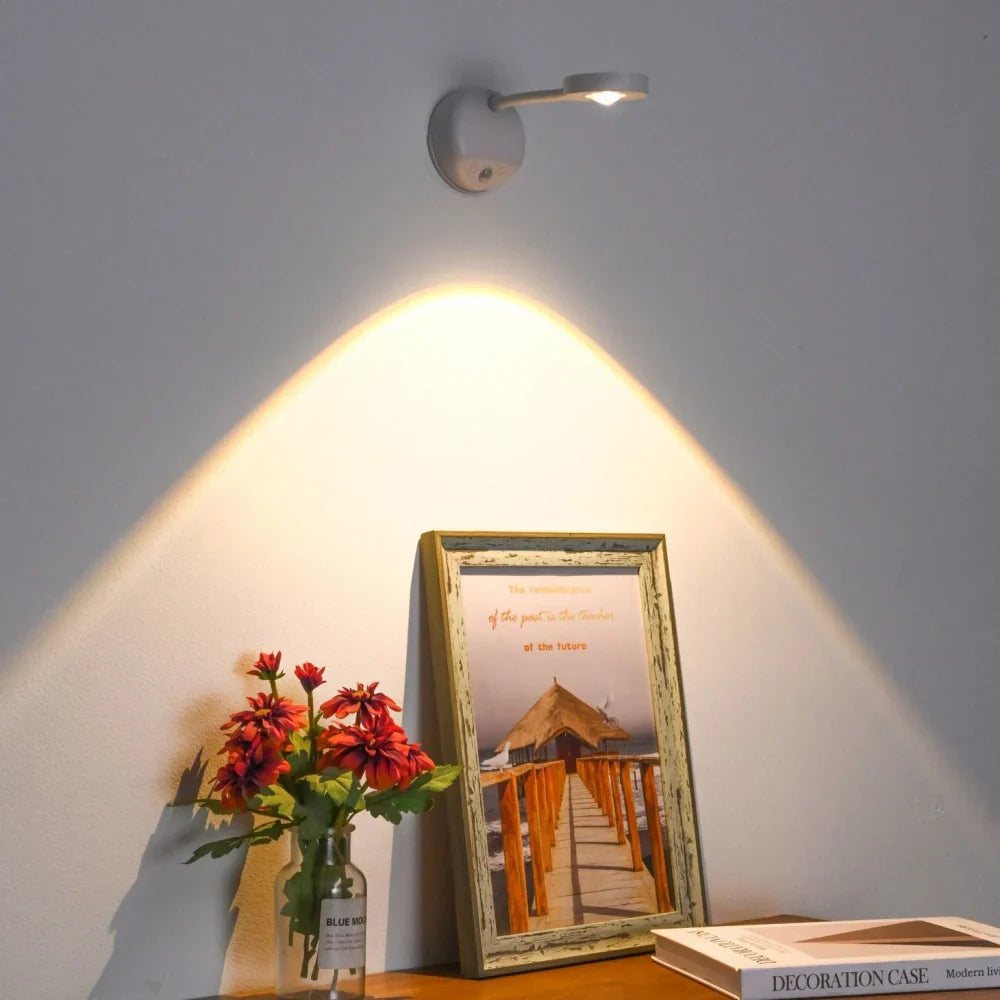 Trådlös LED-väggspotlight med rörelsesensor och justerbart huvud