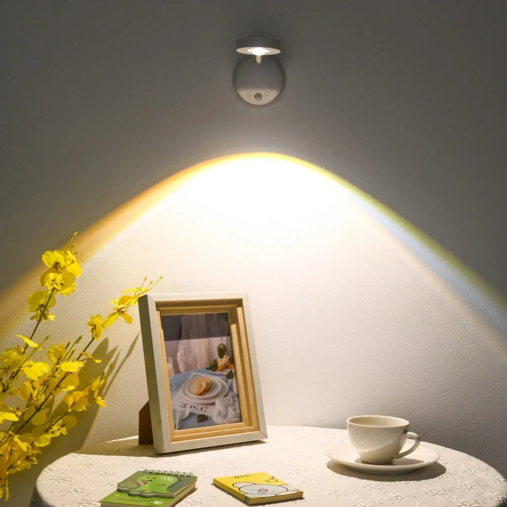 Trådlös LED-väggspotlight med rörelsesensor och justerbart huvud