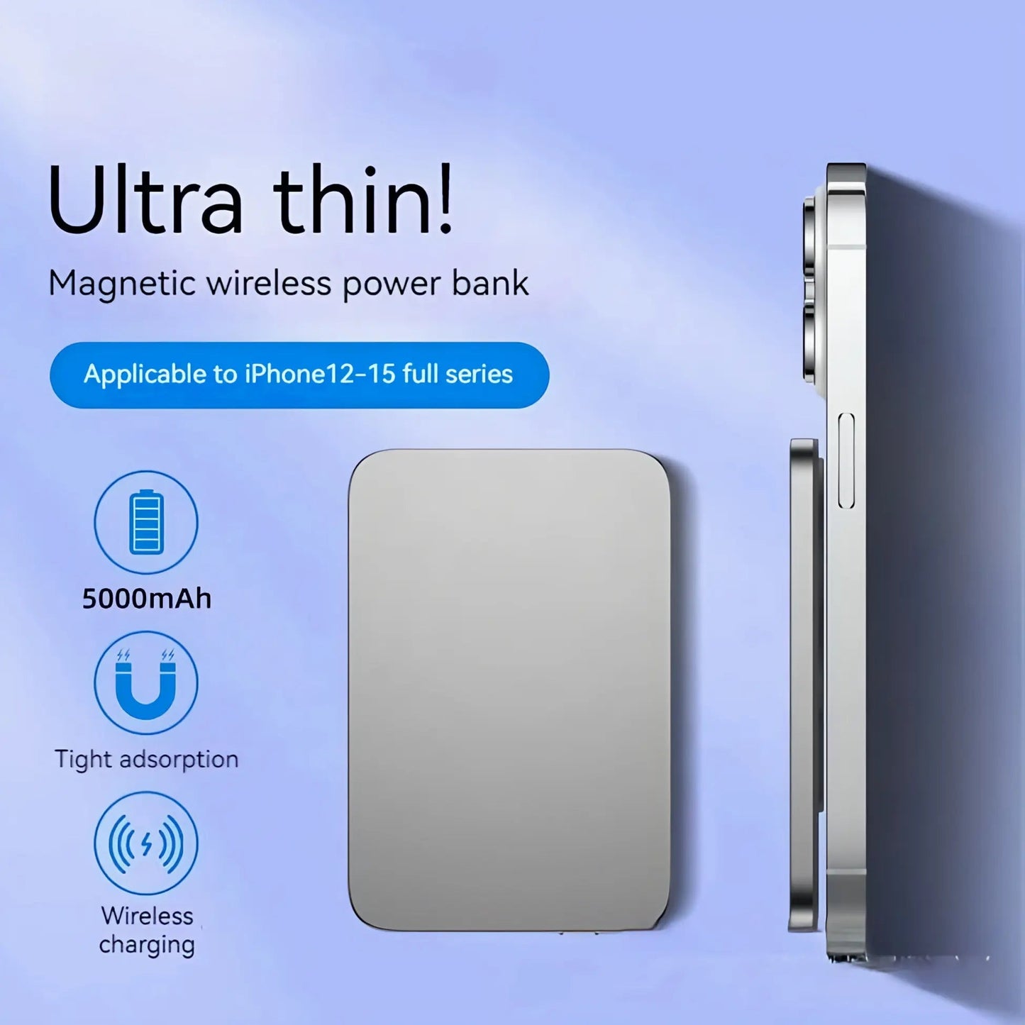 Magnetisk Powerbank til iPhone – Slankt Design og Hurtig Opladning