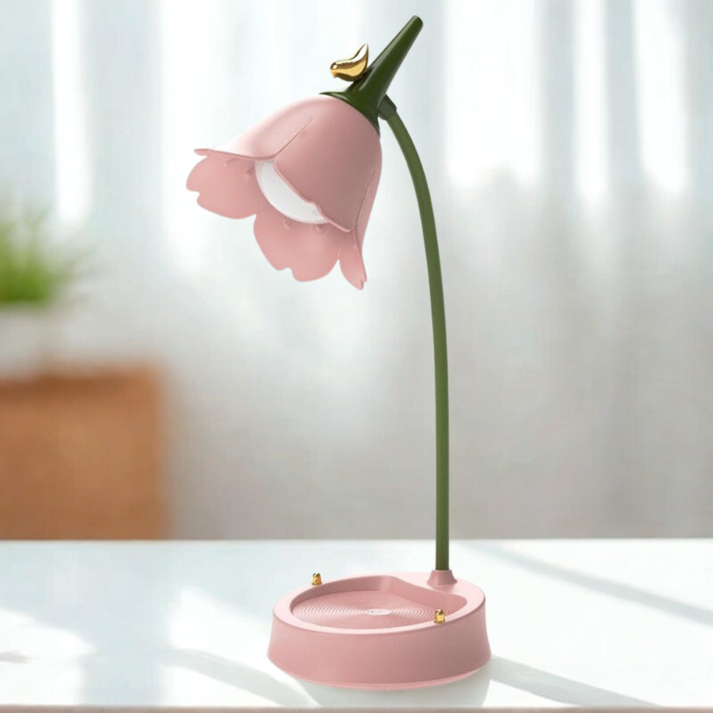 Elegant LED bordslampa med blomdesign - Lång batteritid