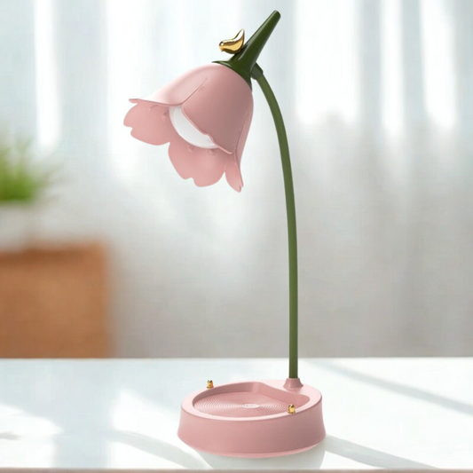 Elegant LED bordslampa med blomdesign - Lång batteritid