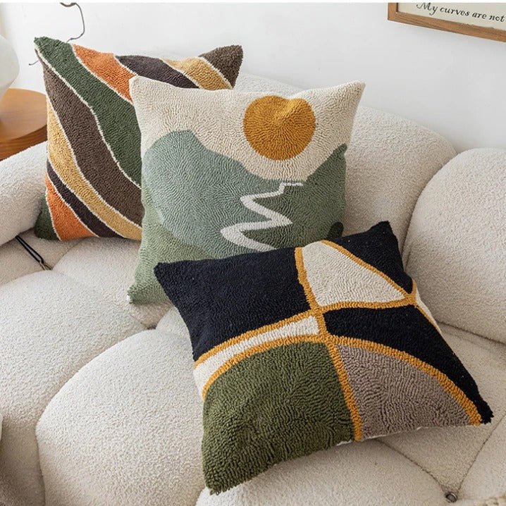 Elegant pudebetræk med geometrisk design til moderne hjem