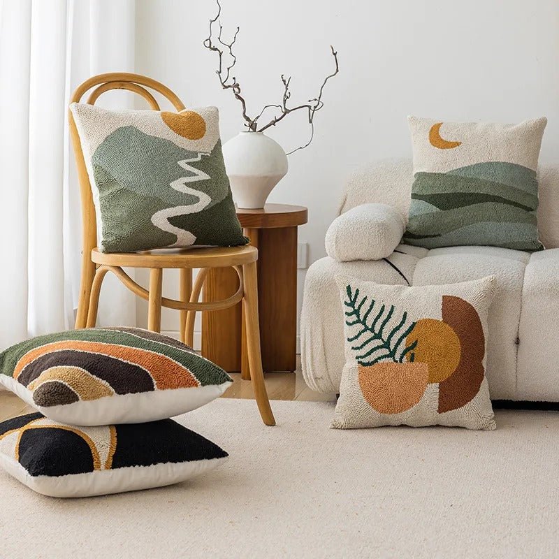 Elegant pudebetræk med geometrisk design til moderne hjem