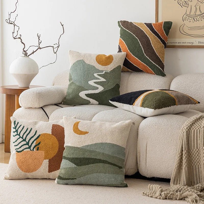 Elegant pudebetræk med geometrisk design til moderne hjem