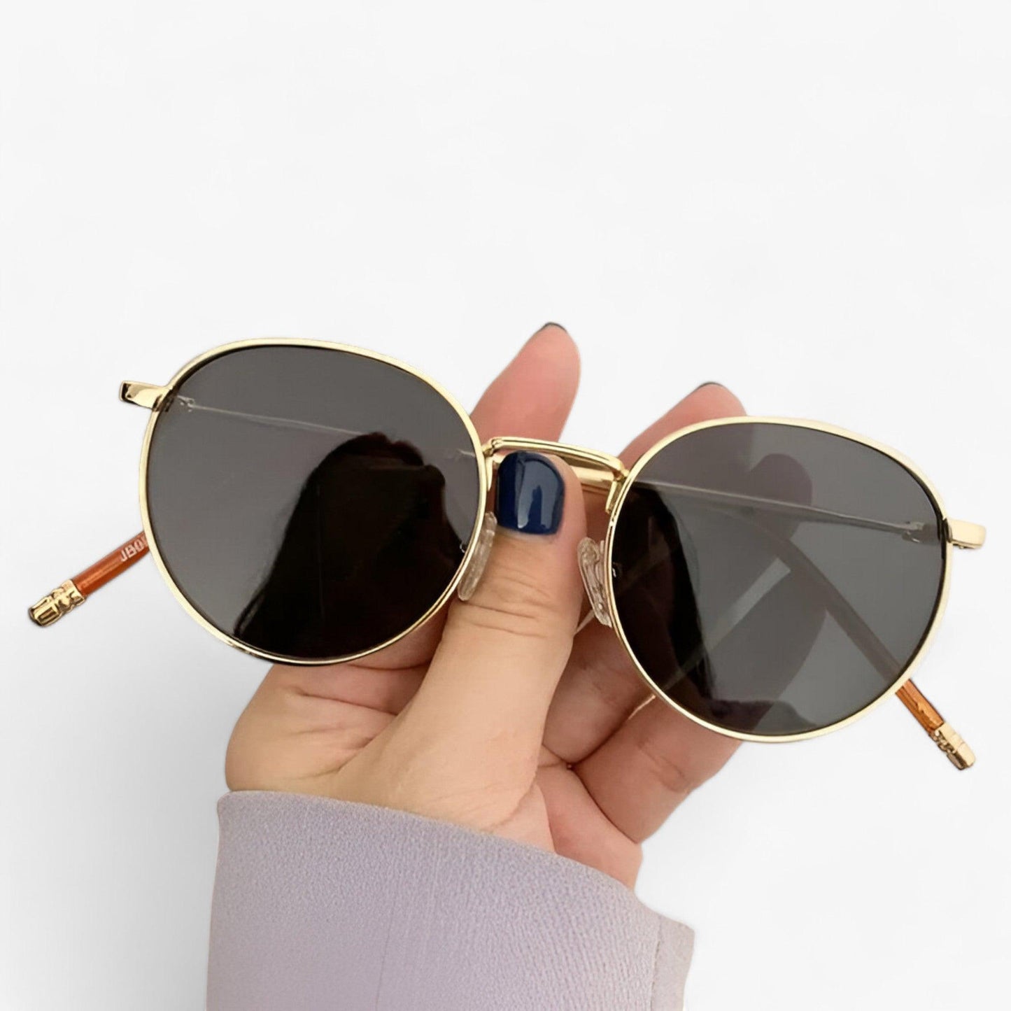 Unisex solglasögon med runda linser – Designerutgåva