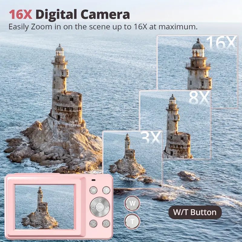 Antik digitalkamera | 1080p video och högupplösta bilder | Kompakt design