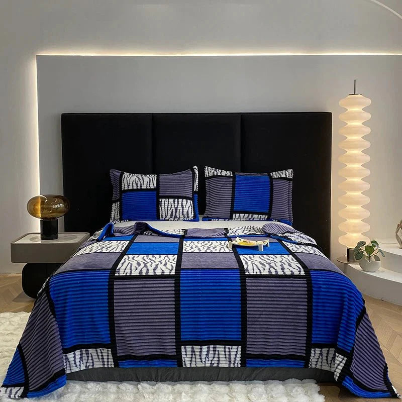 Blød og Varm Plaid i Tidløst Design til Sofa og Seng